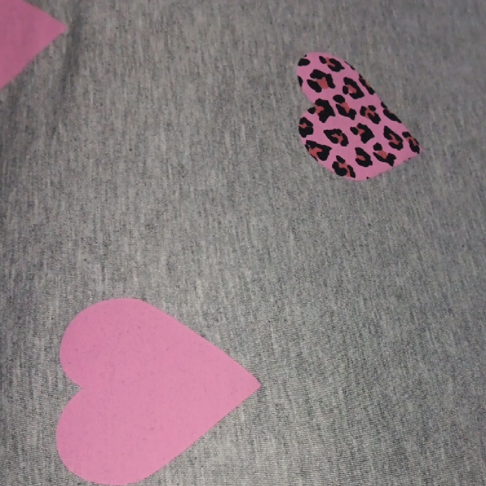 Gray Sweatshirt with Pink Heart Pattern - Picture 3 of 3
